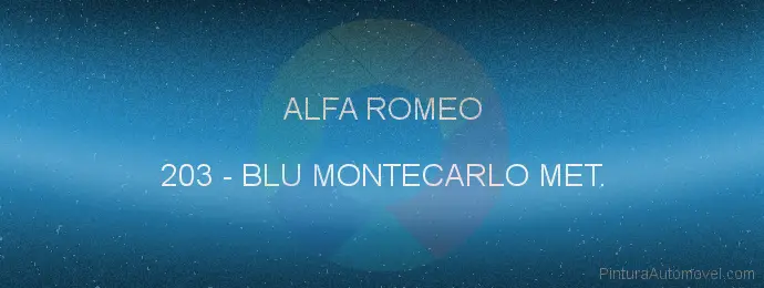 Pintura Alfa Romeo 203 Blu Montecarlo Met.