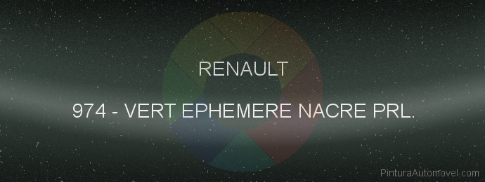 Pintura Renault 974 Vert Ephemere Nacre Prl.